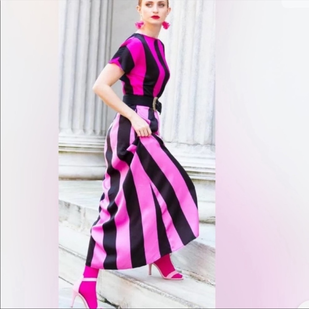 Christopher John Rodgers Pink & Black Dress Size 2 - Picture 2 of 5